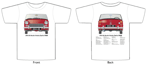 Austin Healey Sprite MkIII 1964-66 T-shirt Front & Back